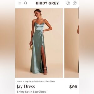 Shiny Satin Dress - Sea Glass